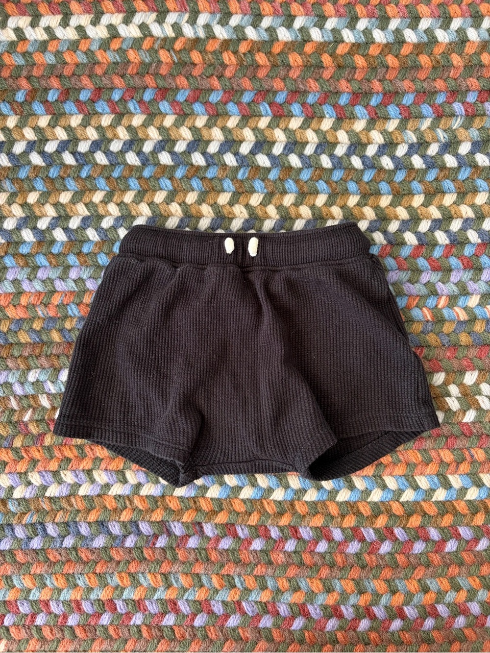 Old Navy Black Waffle Knit Baby Shorts
